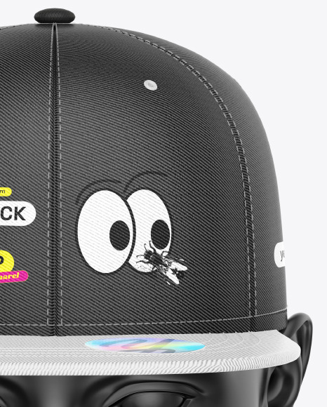 Snapback Cap w/ Sticker Mockup