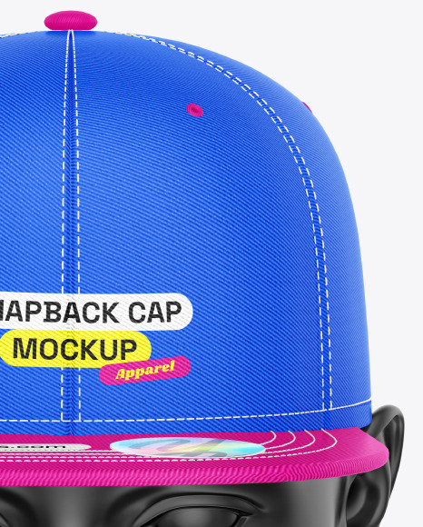 Snapback Cap w/ Sticker Mockup