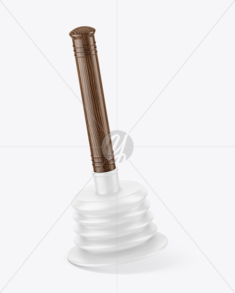 Plunger With Dark Wood Handle Mockup