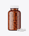 Amber Jar with Pills Mockup