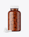 Amber Jar with Tablets Mockup