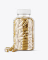 Clear Jar with Herbal Capsules Mockup