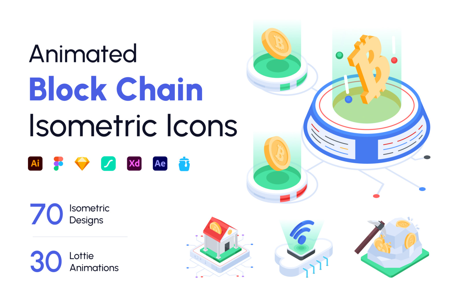 Animated Blockchain Icon Set