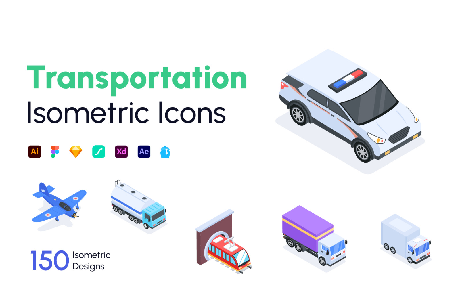 Isometric Transportation Icons