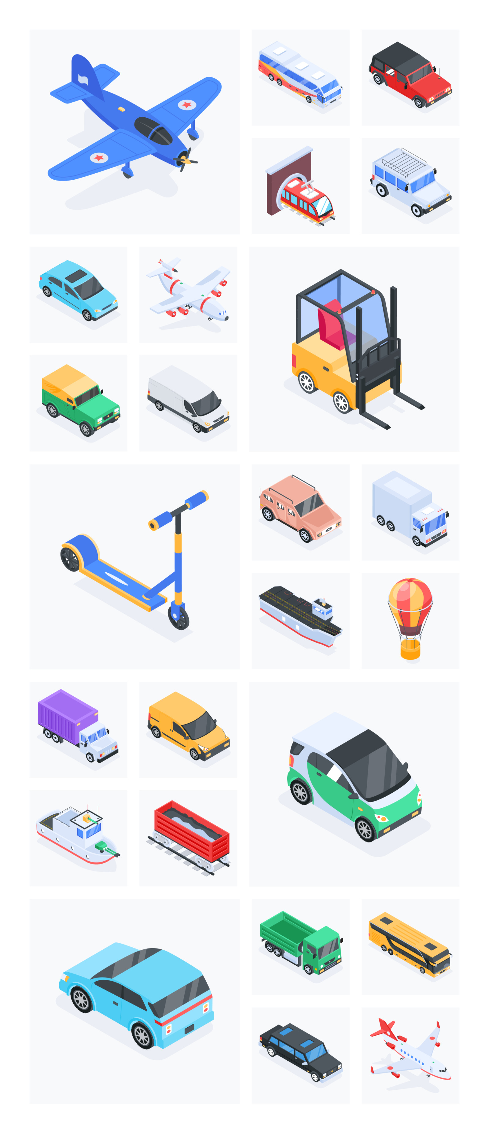 Isometric Transportation Icons