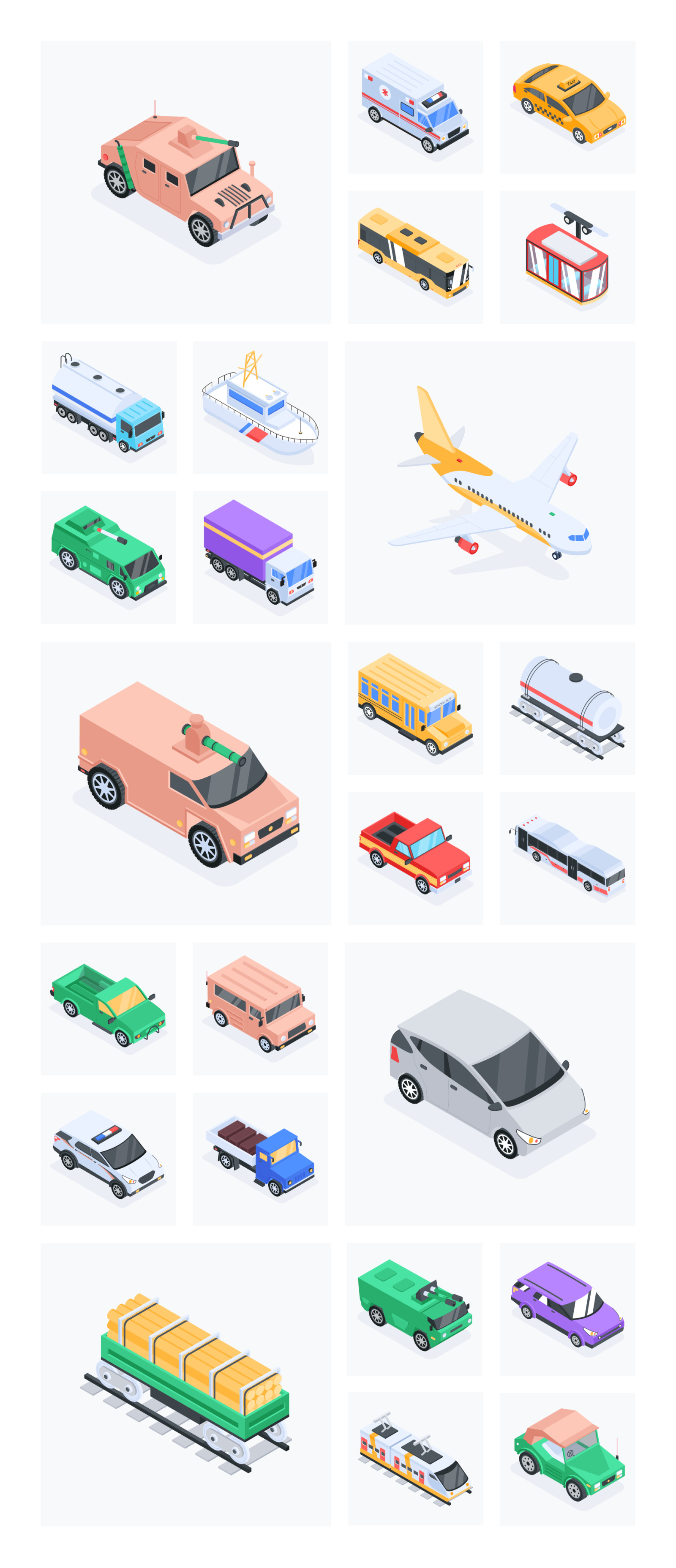 Isometric Transportation Icons