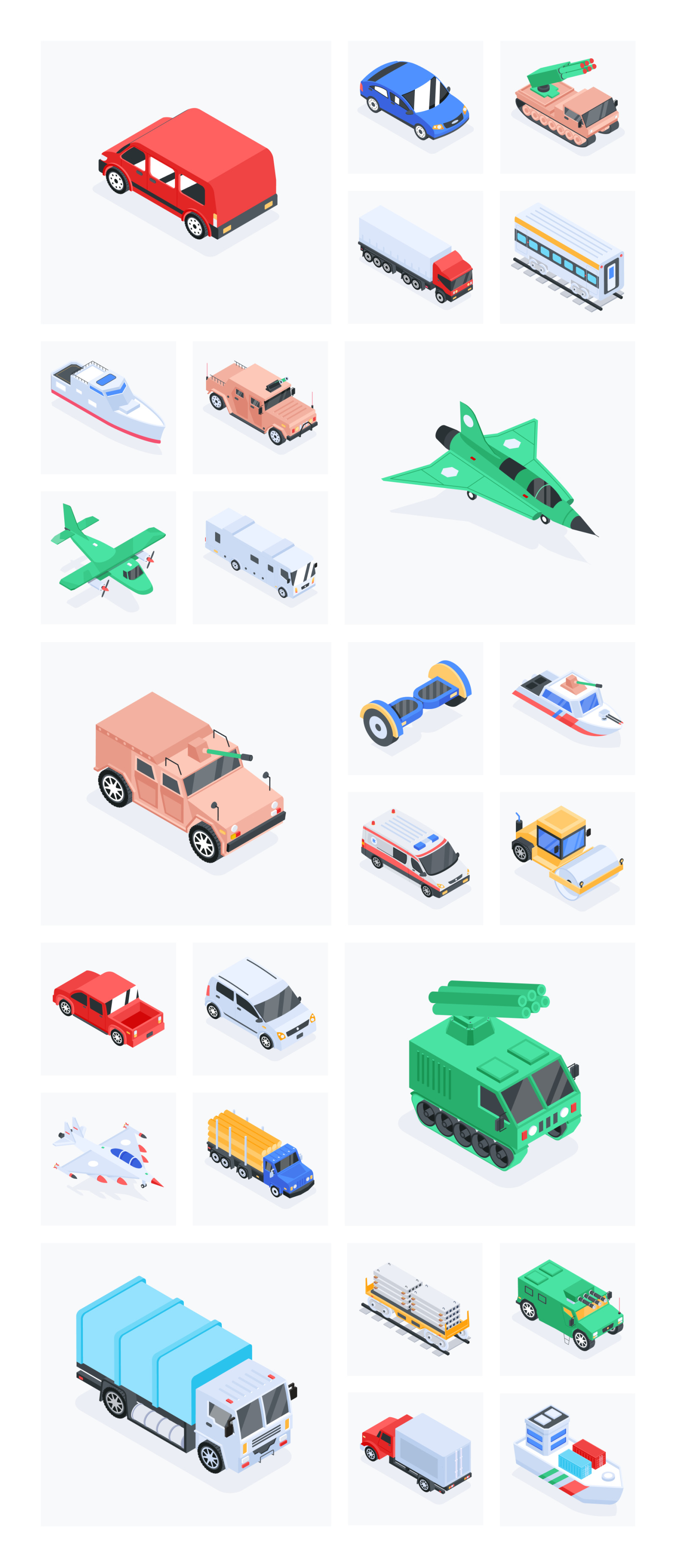 Isometric Transportation Icons