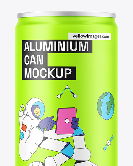 200ml Slim Can With Matte Finish Mockup