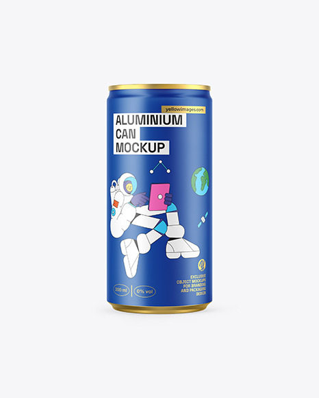 200ml Slim Can With Matte Finish Mockup