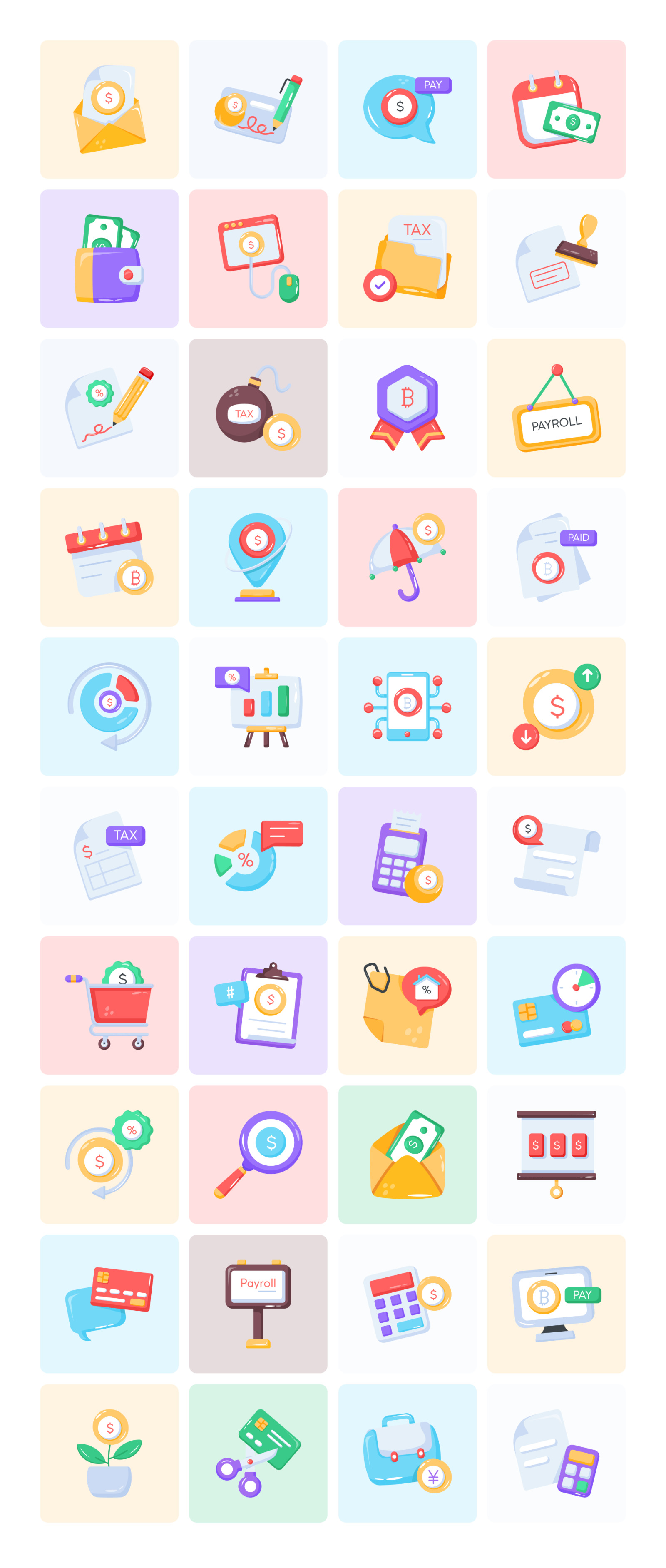 Animated Payroll Icon Set