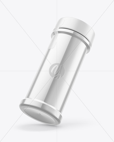 Glossy Metallic Spice Jar With Seal Sticker Mockup