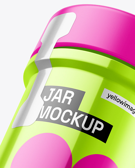 Glossy Metallic Spice Jar With Seal Sticker Mockup