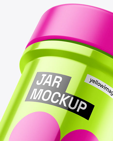 Glossy Metallic Spice Jar With Seal Sticker Mockup