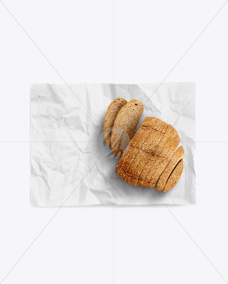 Paper Wrapper With Sliced Bread Mockup