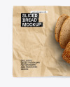 Paper Wrapper With Sliced Bread Mockup