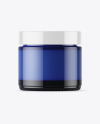 Blue Glass Cosmetic Jar Mockup