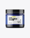 Blue Glass Cosmetic Jar Mockup