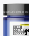 Blue Glass Cosmetic Jar Mockup