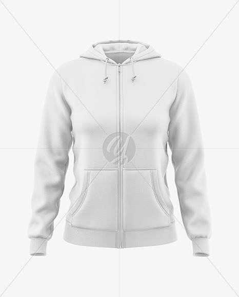 Women’s Full-Zip Hoodie Mockup - Front View