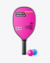 Pickleball Matte Paddle & Two Balls Mockup