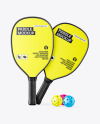 Pickleball Glossy Paddles & Balls Mockup