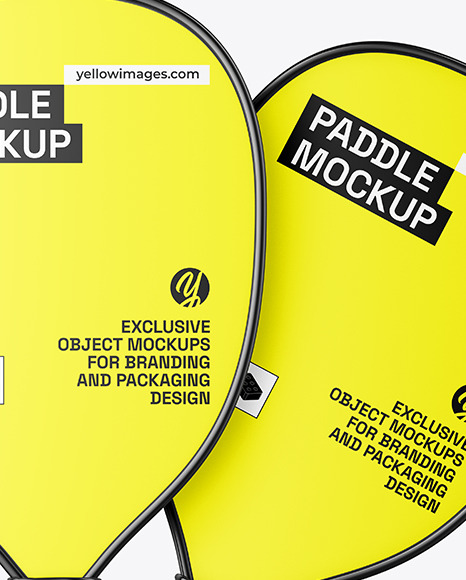 Pickleball Glossy Paddles & Balls Mockup