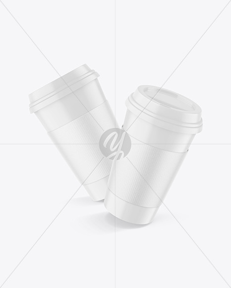 Two Matte Coffee Cups Mockup