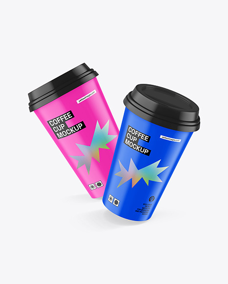 Two Matte Coffee Cups Mockup