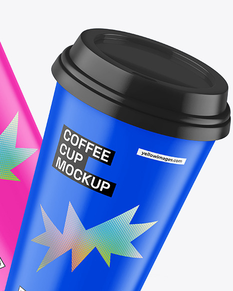 Two Matte Coffee Cups Mockup