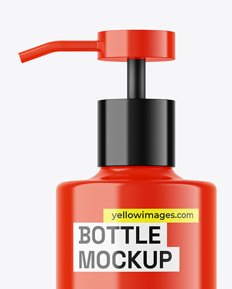 Glossy Bottle W/ Pump Mockup
