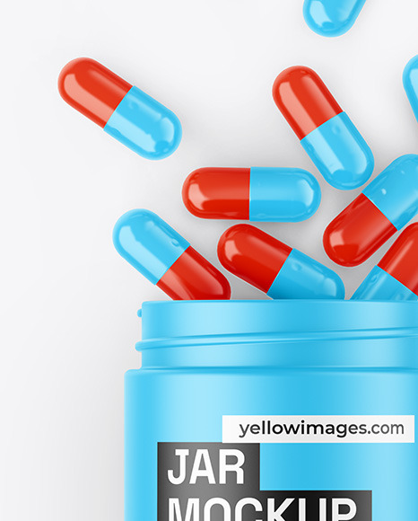 Matte Jar W/ Pills Mockup