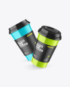 Two Metallic Coffee Cups Mockup