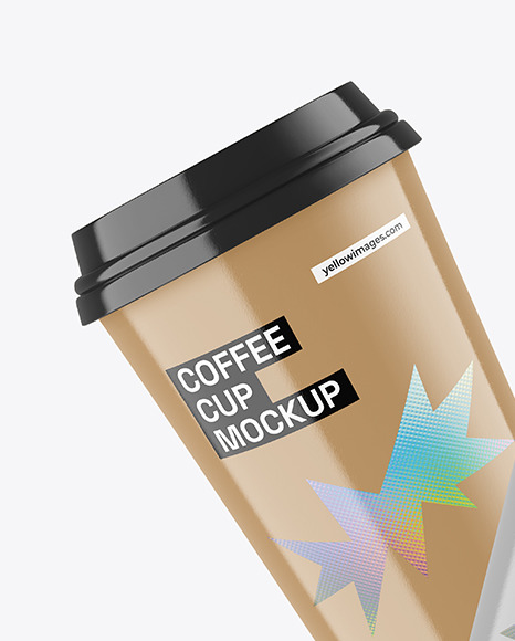 Two Glossy Textured Coffee Cups Mockup