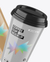 Two Glossy Textured Coffee Cups Mockup