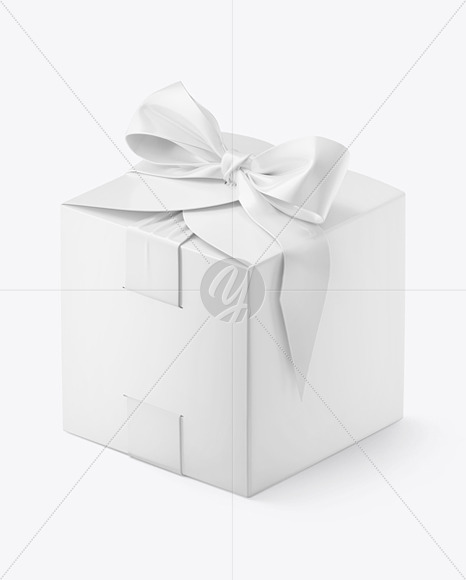 Paper Gift Box w/ Bow Mockup