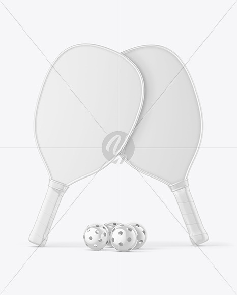 Pickleball Two Glossy Paddle & Balls Mockup