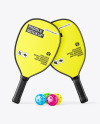 Pickleball Two Glossy Paddle & Balls Mockup