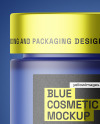 Blue Frosted Glass Cosmetic Jar Mockup