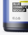 Blue Frosted Glass Cosmetic Jar Mockup