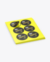 Sheets with Round Stickers Mockup