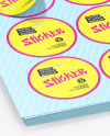 Sheets with Round Stickers Mockup