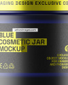 Dark Blue Frosted Glass Cosmetic Jar Mockup