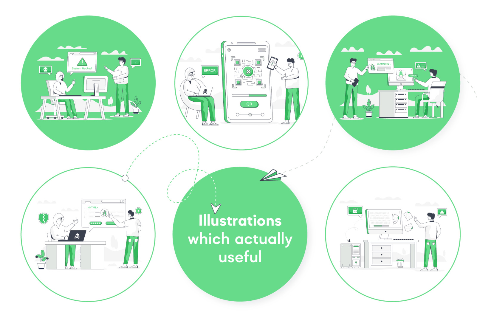 Flat Cybersecurity Illustrations Flat Cybersecurity Illustrations