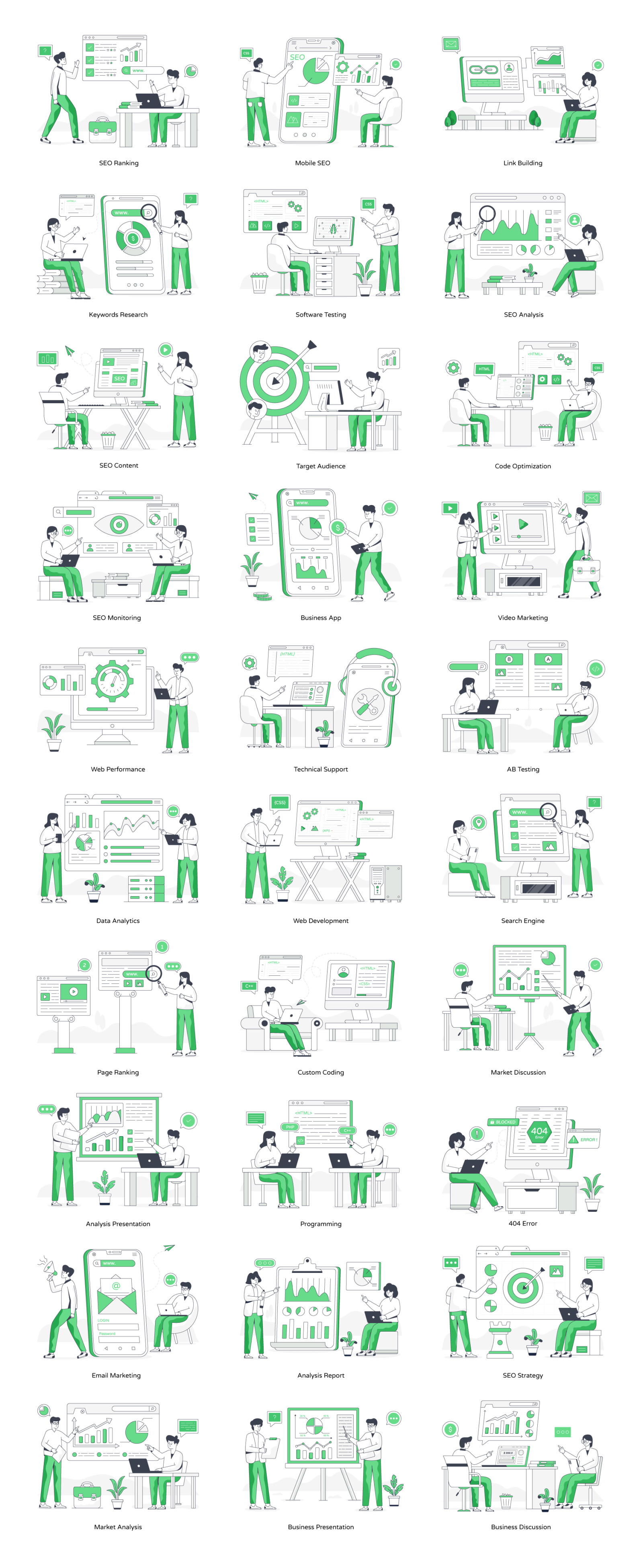 SEO Illustration Set SEO Illustration Set