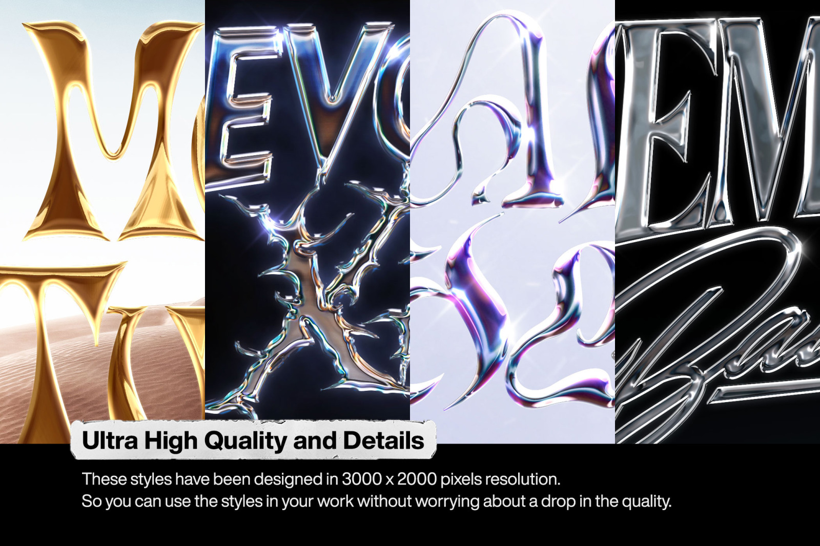 Chrome Text Effects / Logo Styles Vol.7