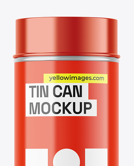 Tin Can W/ Glossy Label Mockup