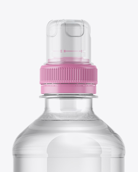 Clear Plastic Water Bottle with Sport Cap Mockup