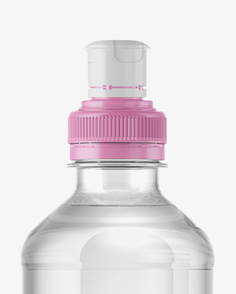 Clear Plastic Water Bottle with Sport Cap Mockup