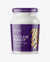 Clear Glass Jar with Garlic Sauce Mockup