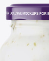 Clear Glass Jar with Garlic Sauce Mockup